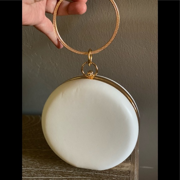 NEW Floral Round Clutch Box Bag Rhinestones Circle Handle - Picture 4 of 11